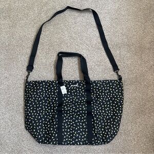 NWT PINK Victoria's Secret Black Floral Tote